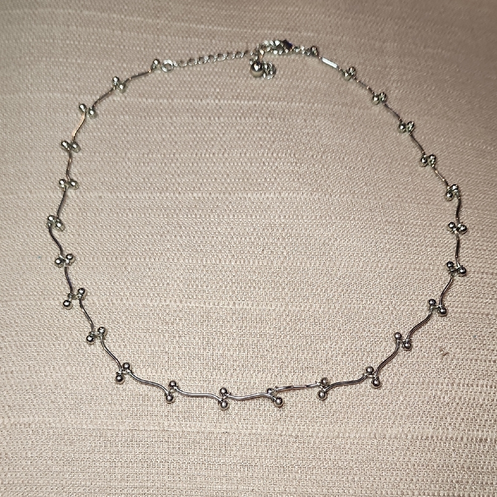 Vintage Silver-Tone  Ball Chain Necklace, Pre-loved in Excellent Condition